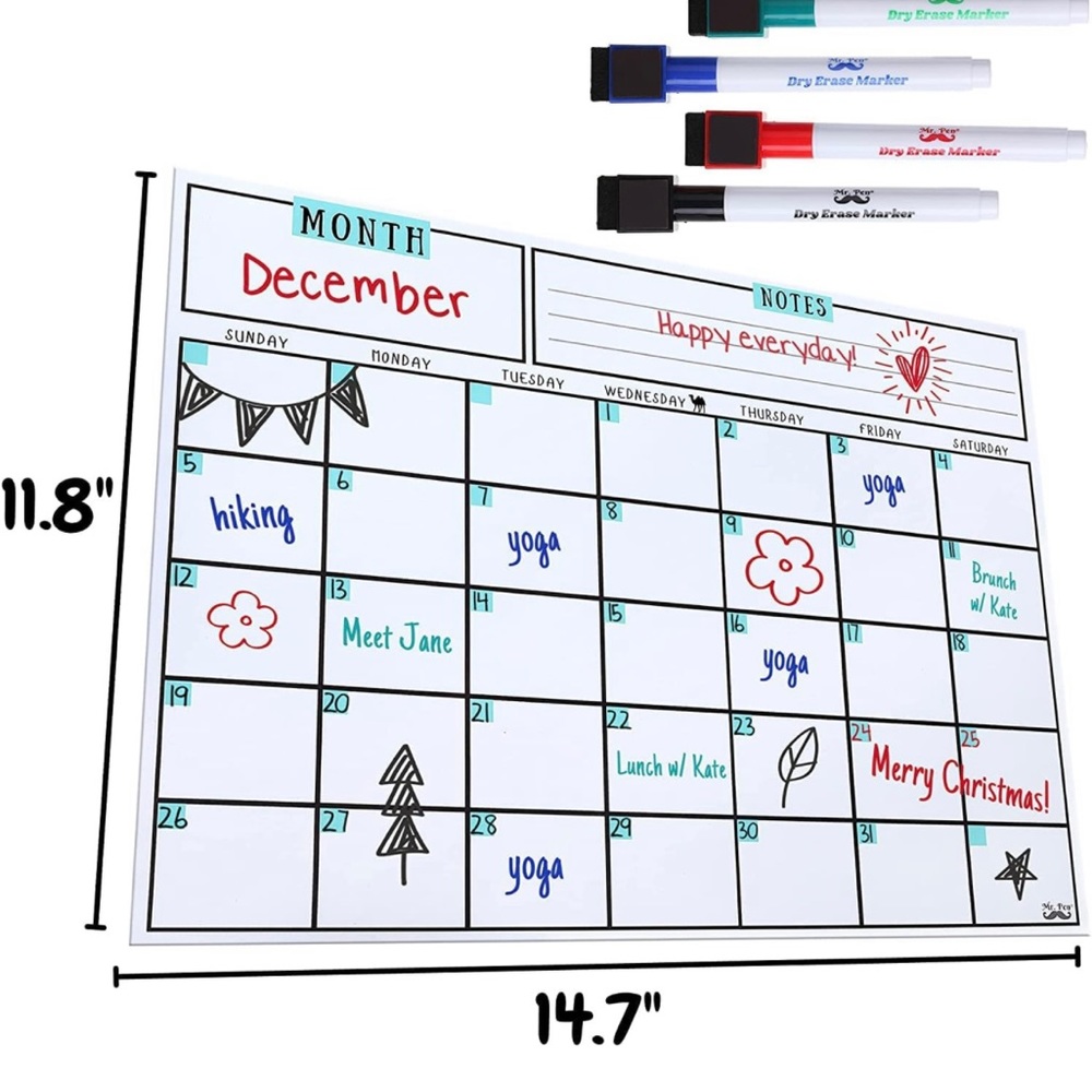 Magnetic Dry Erase Calendar